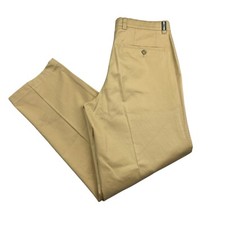 Brax Men's Eric 100% Cotton Flat Front Chino Pants Khaki/Tan • 33x30 picture
