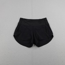 Lululemon Shorts Womens 6 Black Lined Speed Up Running Athletic Workout Yoga Gym picture