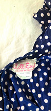 VTG 60s 70s Loll Ease Pat Fashions Polka Dot Wrap Robe & Travel Pouch Set Medium picture