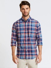 Nautica Brushed Twill Classic Fit Long Sleeve Multi-Plaid Shirt Size XL picture