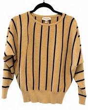 Philosophy Republic Clothing Women M Tan Black Striped Dolman Ribbed Sweater picture