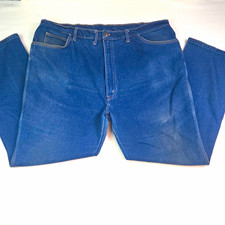 Vtg 70s 80s DEE CEE Jeans Blue Denim Made In USA Mens 46x32 Leather Patch picture