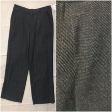 NWT ZARA Trafaluc Black Dark Gray High Rise Wide Leg Dress Pant Womens sz Small picture