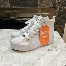 NWT - Wonder Nation Kids, US 2, High Top Canvas Sneakers picture