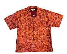 Tommy Bahama Mens XL Red Hawaiian Silk Button Down Shirt Koi Pattern On Back picture