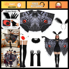 6 Pcs Halloween Mothman Costumes & Cosplay Outfits, Spooky Accessories Set picture