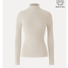NEW OGL LiteWarm Turtleneck Long Sleeve Bra Top Size S Morning Mist Eco-Mousse picture