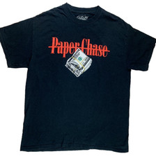 Popular Poison Black Hustle Money Paper Chase Graphic T-Shirt Mens Size L Large picture