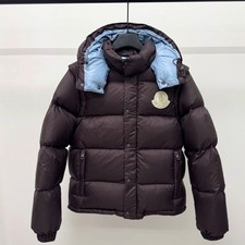 Men's Moncler Cyclone Dark Brown 2-in-1 Short Down Jacket Coat picture