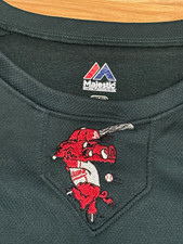 Arkansas Razorbacks Men’s Green Baseball Long Sleeve Crew Neck Mesh Large picture