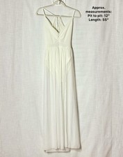 Cherry Mellow Ivory Lace Halter Open Back Chiffon Maxi Dress SP Bridal Romantic picture