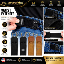 2 Pack No Buckle Elastic Belt Hook Adjustable Invisible Waist Strap Unisex picture