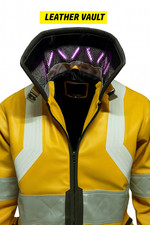 New Men's David Martinez Cyberpunk 2077 yellow Edgerunner cosplay leather jacket picture