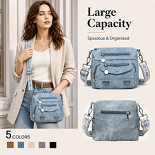 FAXHION Women Fashion Crossbody Shoulder Bag with Adjustable Strap & Multi-Layer picture