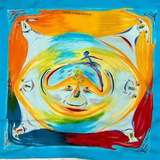 Hermès Carré 90 “Smiles in the Third Millenary” Silk Scarf – Multicolor / Yellow picture