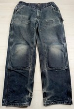 Vtg Carhartt Double Padded Knee Pants Distressed Skater Grunge 31x30 SICK FADE picture