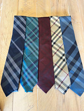 Burberry London Men's Tie Lot 5pc Standard/Classic Plaid & Checks Multicolor picture