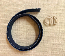 Dior Men’s White CD Logo Reversible Belt Adjustable Solid Silver Buckle Size 90 picture