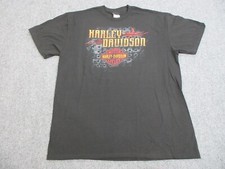 Harley Davidson Shirt Mens Extra Large Black Motorcycle Biker Spell Out Logo picture