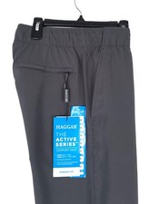 Haggar Mens Straight Fit Comfort Pants 34x32 Dark Grey Stretch Active Series NWT picture
