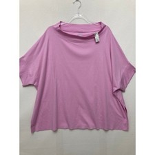 New Planet by Lauren G Top One Size Pink Candy Oversized Short Sleeve Slouchy picture