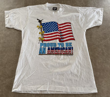 Vtg 1991 Screen Stars USA Proud To Be An American 4th July T-shirt  Adult Large picture