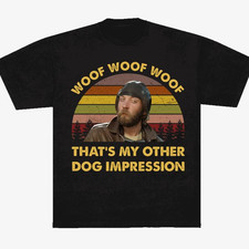 Woof Woof Woof Funny Dog Impression Vintage Retro Graphic T Shirt Unisex Tee picture