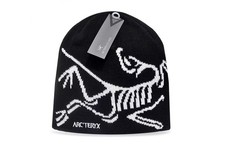 ~Arcteryx Bird Head Black Toque Beanie Hat Orca black Merino Knitted Cap hat picture