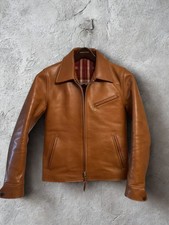 Men's Handmade Brown Cowhide Leather Jacket – Vintage Style – Classic Motorcycle picture
