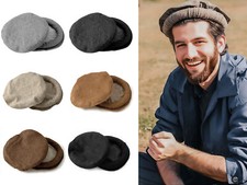 Handmade Pakol Cap - 100% Wool - Winter Warm Traditional Afghan Chitrali Hat picture