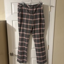 EUC 7th Avenue Design Studio Slack Pants 18 Tall Black Gray Pink Work Career picture