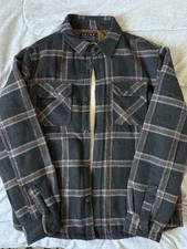 Jachs New York Men’s Grey Plaid Sherpa Lined Shirt Jacket Size XL picture
