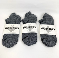 3-Pack Bombas Men's Charcoal Gray Ankle Socks Size Large picture