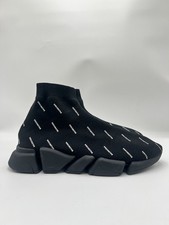 Men’s Balenciaga Speed Trainer 2.0 All Over Logo sneakers black  / White Size 12 picture