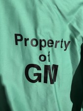 Vintage NOS Property of GM Sz XL 46 Shop Lab Coat Workwear Green General Motors picture