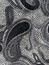 Italo Ferretti Mens Silk Necktie Italy Hand Made Gray Black Paisley 3.5 X 61 picture