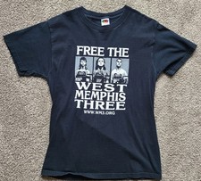 Free The West Memphis Three Black Vintage 90s T-Shirt Size Medium  picture