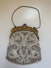 Vintage 2001 Badgley Mischka Helena Ivory Beaded Evening Bag picture
