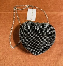 Purse Heart Shape with Faux Rhinestone Overlay Heart Clasp 6