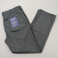 Stafford Pants Mens 34x30 Gray 365 All-Temp Comfort Straight Fit 4-Way Stretch picture