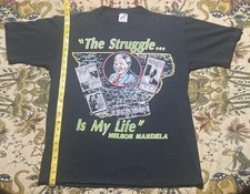 Vintage Single Stitch Nelson Mandela Shirt Sz L The Struggle Is My Life Rare HTF picture