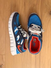 Nike Free Run 2 Mens Size 8.5 Blue Navy Orange Running Shoes Lightly Used picture