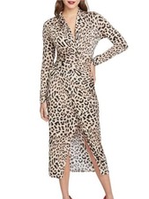 NWT Rachel Roy Women’s Long Sleeve Cheetah Print Midi Pencil Dress - Size M picture