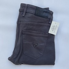 Guess Men’s Slim Tapered Jeans In Dark Grey Coated Denim Size 3O picture