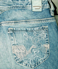 HOT AUTHENTIC Men's DIESEL THANAZ 72H Slim SKINNY EMBROIDERED Denim Jeans 30 x34 picture