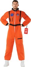Men`s Orange Astronaut Costume Adult NASA Spaceman Space Suit S - 2XL Halloween picture