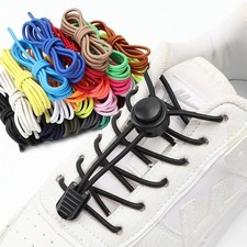 1 pair No Tie Elastic Shoelaces Lock Laces Shoe Strings Sports w/ Locking Toggle picture