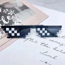 Pixelated Mosaic Sunglasses Funny Retro Party Shades Vintage Eyewear picture
