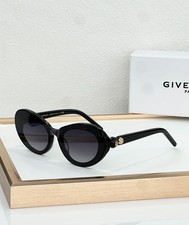 Givenchy GV60017U Sunglasses 51-22-142 Retro Oval Black Frame Gold Temple Detail picture