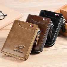 Mens RFID Blocking Leather Wallet Credit Card ID Holder Zipper Purse Waterproof picture